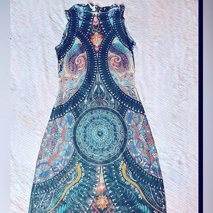 VINTAGE PATTERN MIDI BODYCON DRESS